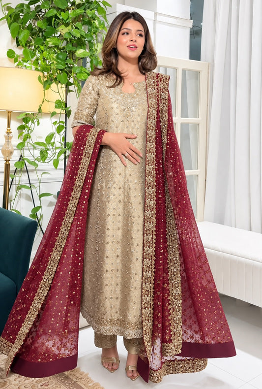 Haris Shakeel - Nawal by Ayla's Atelier Luxury Mysoori Embroidered 3Pc Unstitched Suit