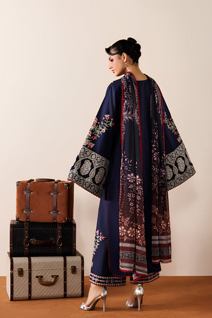 Azzal - 3PC Unstitched Lawn Embroidered Shirt with Monar Digital Printed Dupatta and Trouser