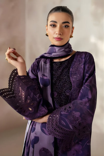 Baroque - 3PC Khaddar Digital Printed Shirt with Khaddar Printed Shawl (Unstitched)