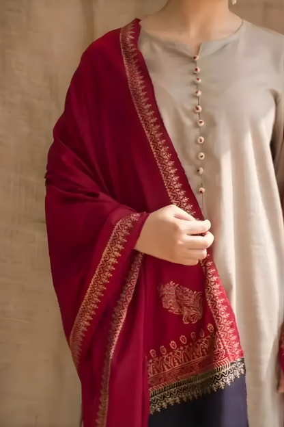 Zarpash - 3PC Unstitched Dhanak Shirt with Digital Printed Dupatta and Trouser