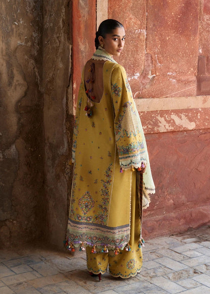 Hussain Rehar Luxury Lawn Embroidered 3Pc Unstitched Suit Sari