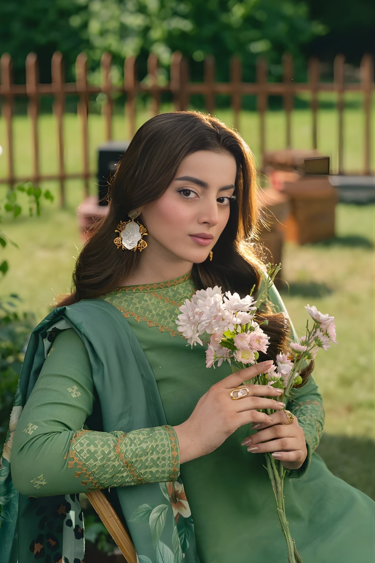 Maryam N Marya - 3PC Khaddar Embroidered Shirt with Digital Printed Dupatta and Embroidered Trouser