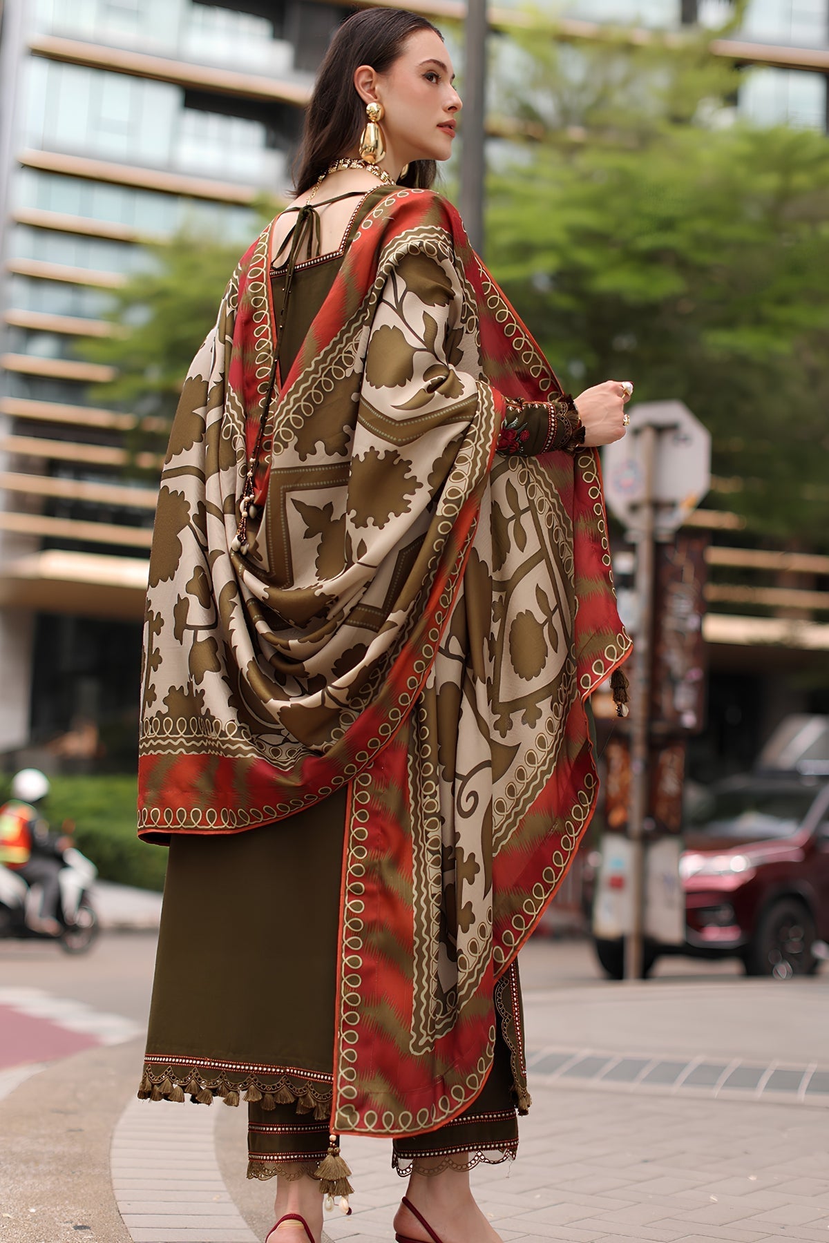 Charizma - 3PC Unstitched Dhanak Embroidered Shirt with Digital Printed Dupatta and Trouser