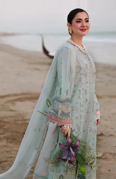 Qalamkar Sahil Luxury Lawn Embroidered Unstitched 3PC Suit AYRA - K