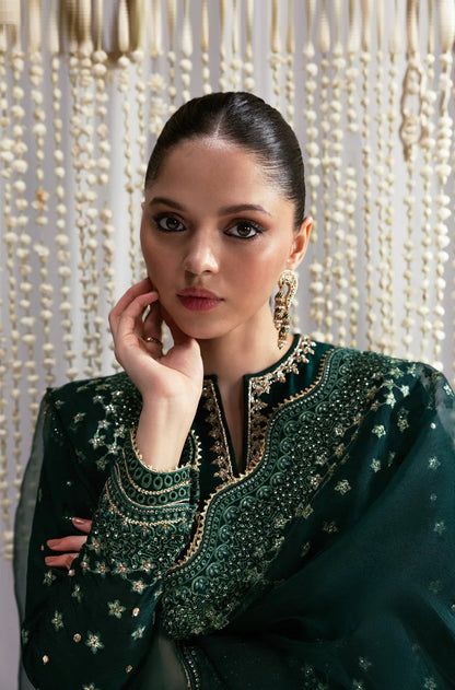Zaib Luxury Raw Silk Embroidered 3 Pc Unstitched Suit