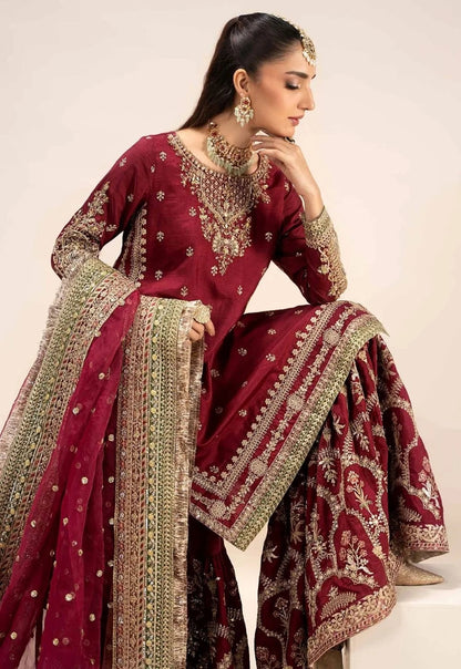 Maria.B Virasat Luxury Raw Silk Embroidered 3 Piece Unstitched Suit
