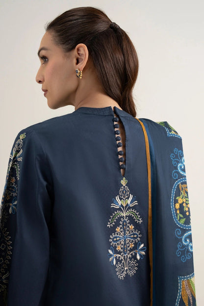 Sapphire - 3PC Unstitched Lawn Embroidered Shirt with Monar Digital Printed Dupatta and Trouser