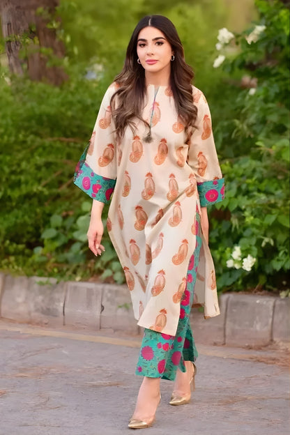 Urge 2PC Unstitched Lawn Printed Shirt with Printed Trousers