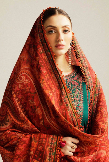 Hussain Rehar - Luxury Lawn Embroidered 3 Piece Unstitched - Marjaan