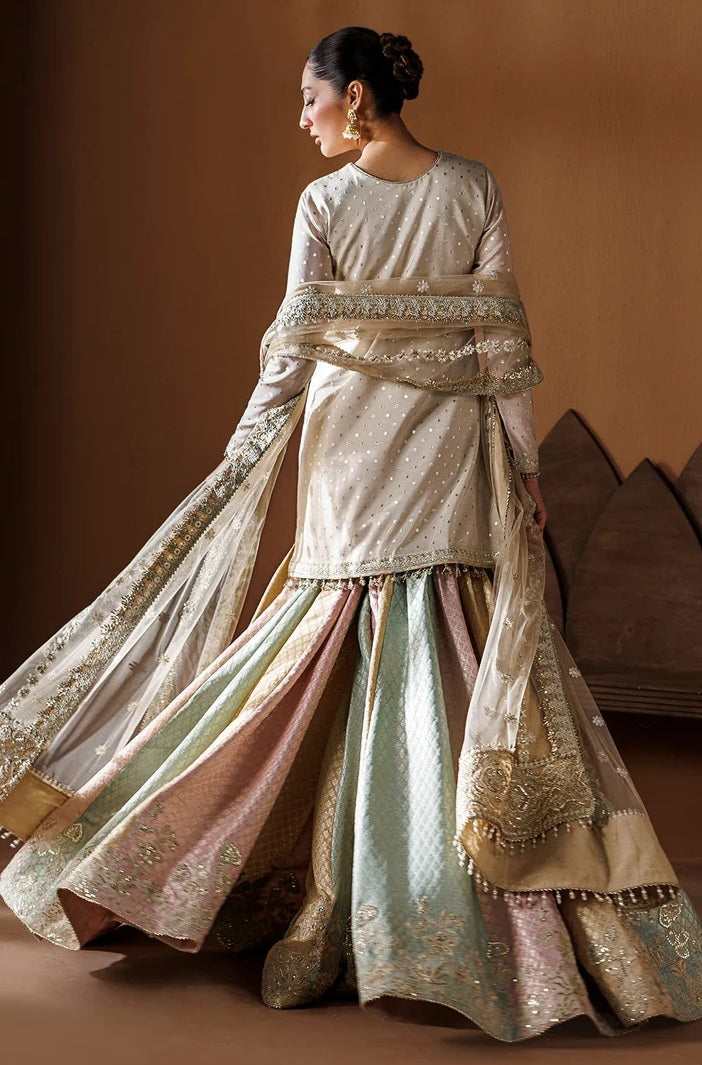 Baroque Luxury Chiffon Embroidered 3Pc Unstitched Suit