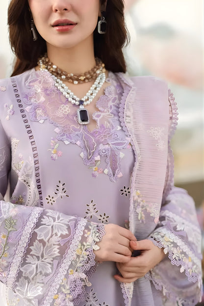 3PC Lawn Embroidered Shirt with Printed and Embroidered Slub Net Dupatta (Unstitched)