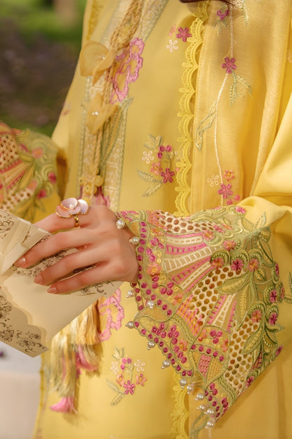 Rang Rasiya - 3PC Unstitched Lawn Embroidered Shirt with Cotton Net Dupatta and Trouser