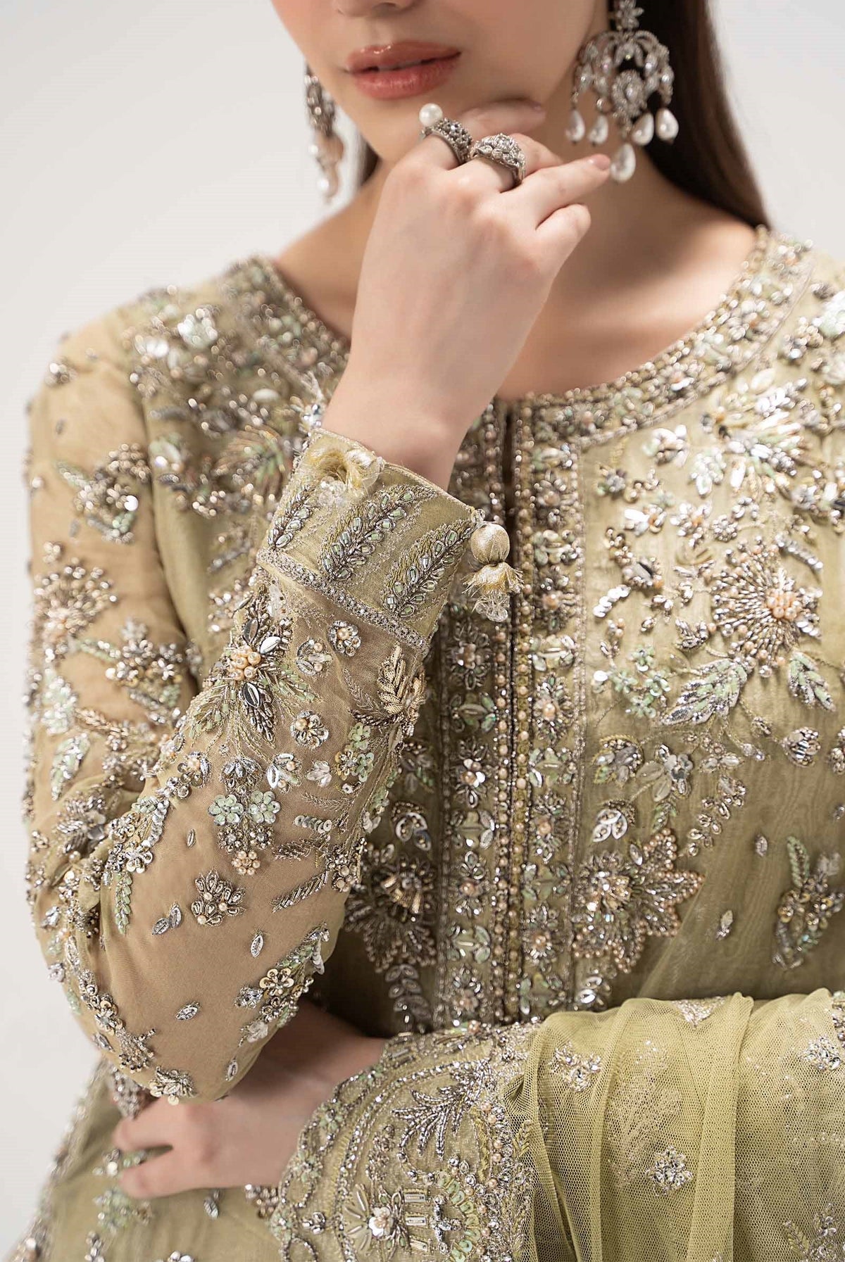 Mari B Luxury Embroidered Organza Unstitched 3Pc Suit Serelia
