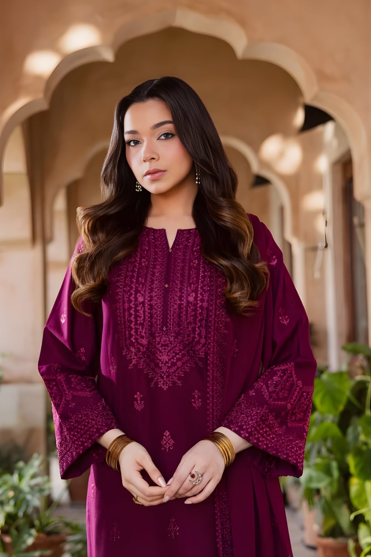 Batik - 3PC Dhanak Embroidered Shirt with Dhanak Embroidered Dupatta and Trouser