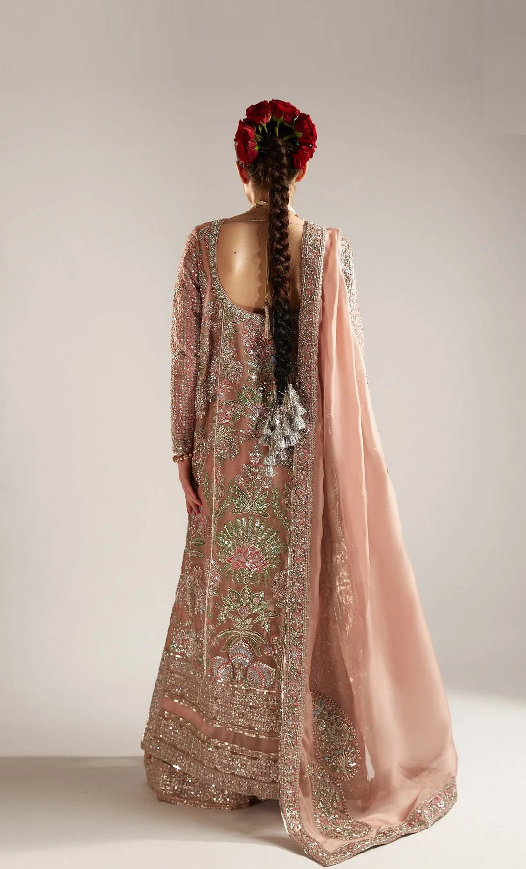 Hussain Rehar Luxury Organza Embroidered 3Pc Unstitched Suit Verve