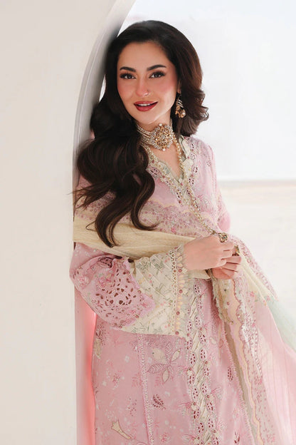 Qalamkar - 3PC Unstitched Lawn Embroidered Shirt with Monar Printed Dupatta and Trouser