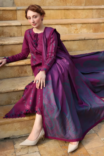 Rang Rasiya - 3PC Dhanak Embroidered Shirt with Digital Printed Dupatta and Trouser