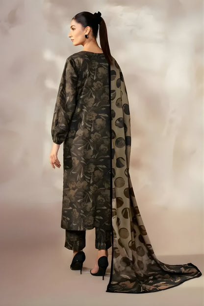 Baroque - 3PC Khaddar Digital Printed Shirt with Khaddar Printed Shawl (Unstitched)
