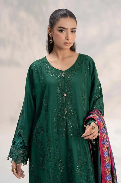 Maria B - 3PC Unstitched Lawn Sequence Embroidered Shirt with Chiffon Dupatta