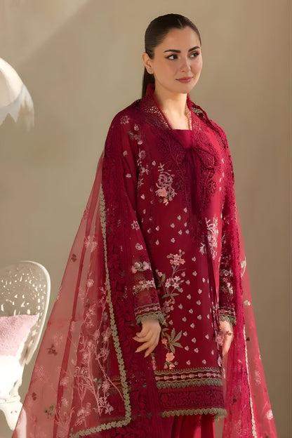 Sobia Nazir - 3PC Lawn Embroidered Shirt with Embroidered Chiffon Dupatta (Unstitched)