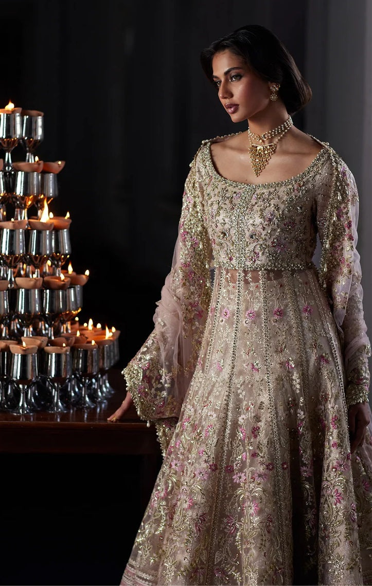 Saad Bin Shahzad Luxury Net Embroidered 3Pc Unstitched Suit Rina