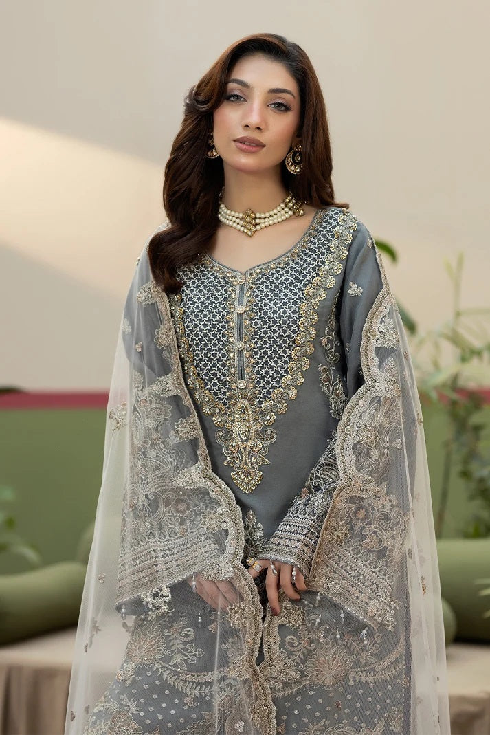 Imrozia Luxury Embroidered Organza 3Pc Unstitched Suit Sukoon