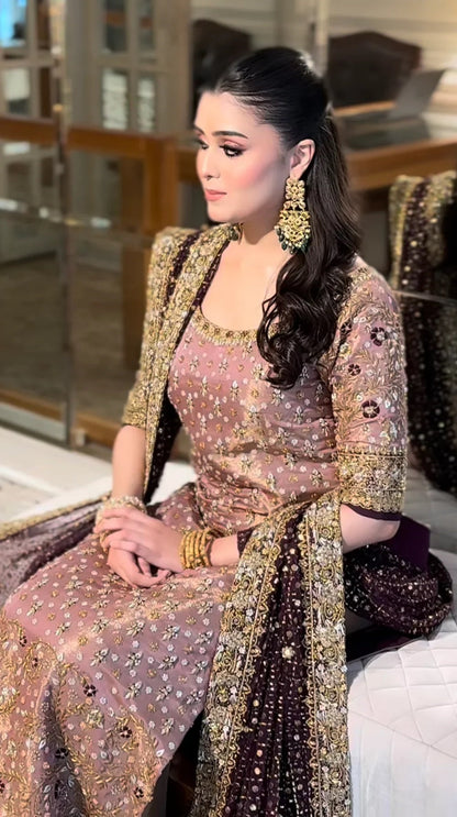 Haris Shakeel Luxury Myssory Embroidered 3Pc Unstitched - Freeha