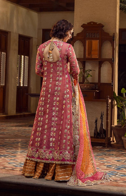 Crimson Luxury Organza Embroidered 3Pc Unstitched Suit Mehndi Galore