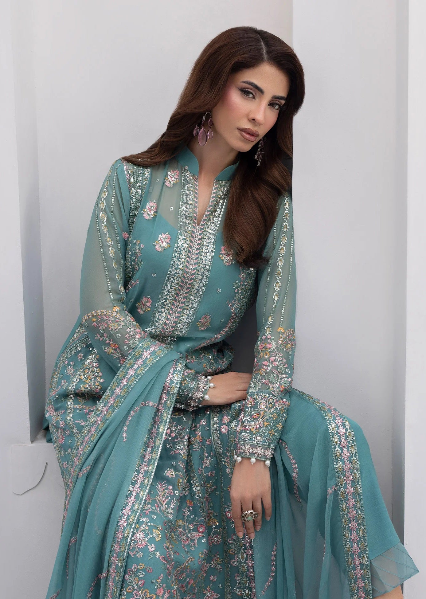 Gulaal Luxury Embroidered Chiffon 3Pc Unstitched Suit Desir