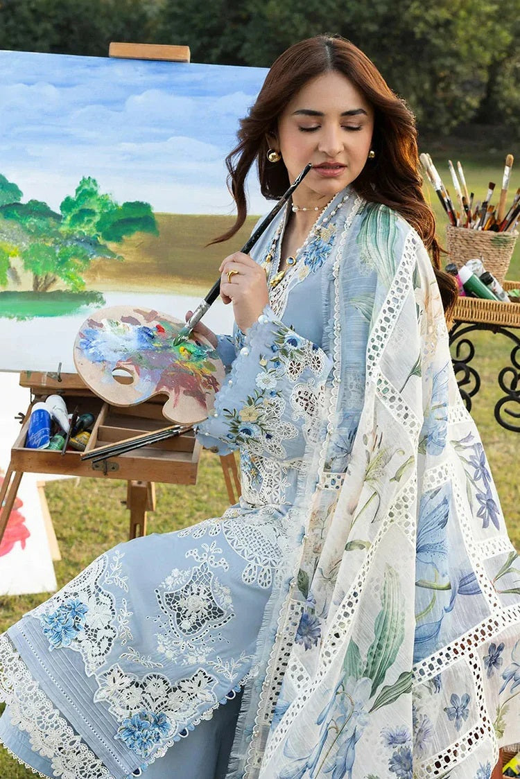 Elaf Luxury Embroidered Lawn 3Pc Unstitched Suit - SERENITY