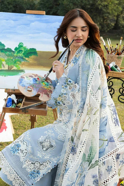 Elaf Luxury Embroidered Lawn 3Pc Unstitched Suit - SERENITY