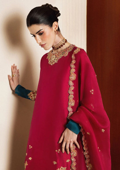 Hussain Rehar Luniere Luxury Raw Silk Embroidered 3Pc Unstitched Suit