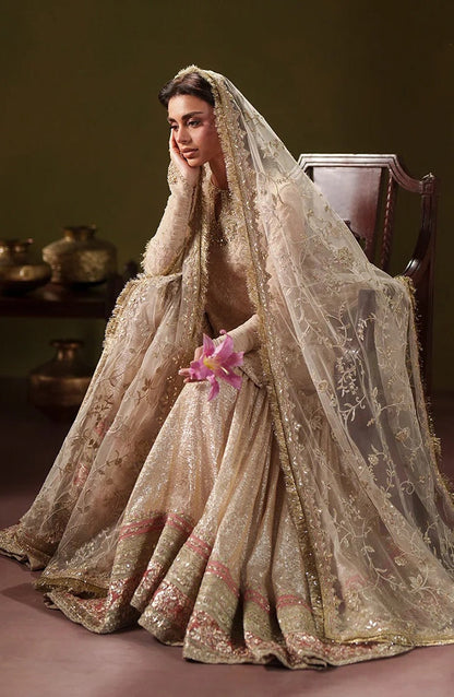 Faiza Saqlain Luxury Chiffon Embroidered 3Pc Unstitched Suit - Asfoureh