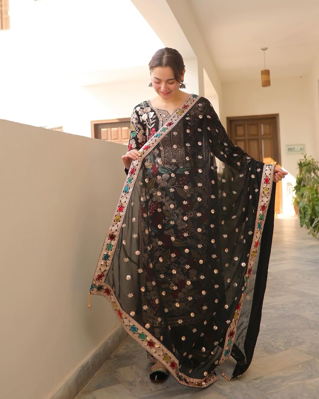 Haseen’s Mehnaaz Black Luxury Lawn Collection Unstitched