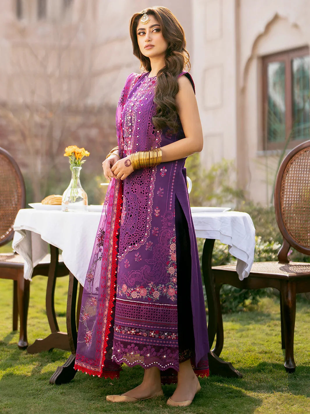 Bin Ilyas Luxury Lawn Embroidered 3 Piece DilBaro