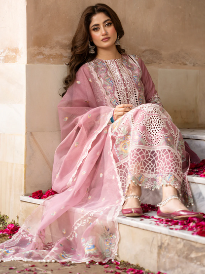 Bin Ilyas Luxury Lawn Embroidered 3 Pc Unstithced Collection DILBARO