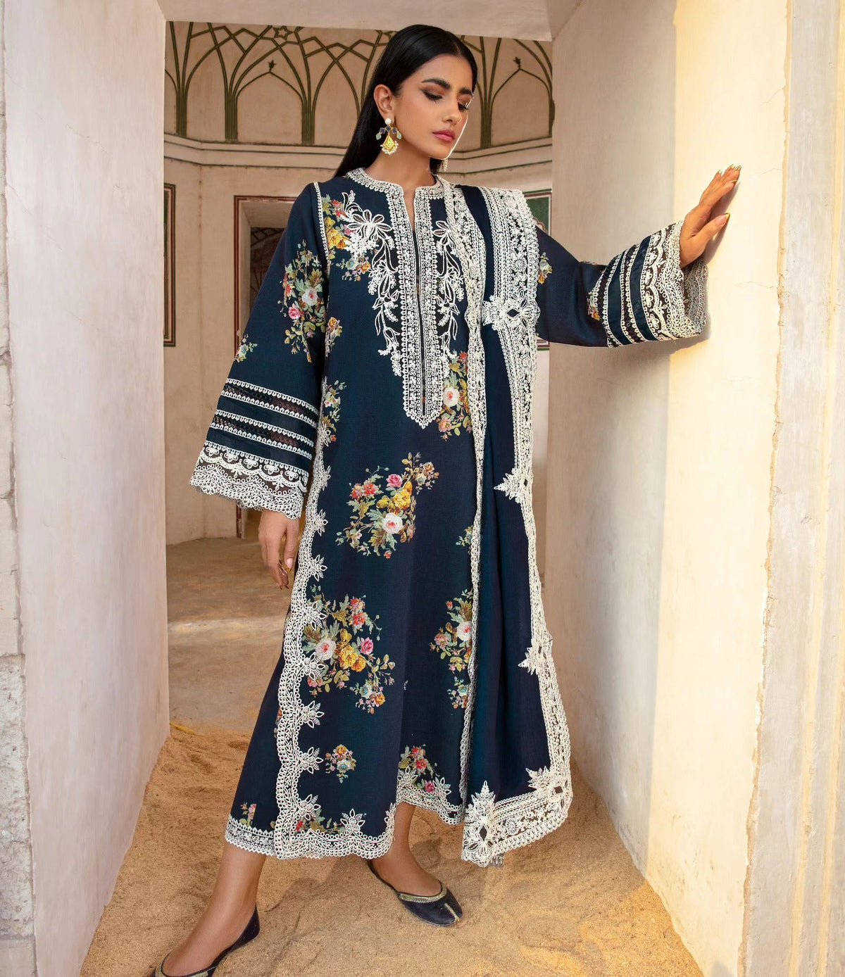 Crimson Luxury Lawn Embroidered Unstitched Suits Marori Tales - CRWP