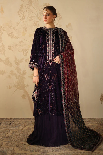 Baroque Velvet Embroidered 3 Piece Unstitched