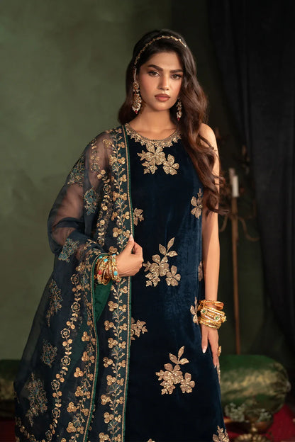 Iznik Micro Velvet Embroidered Suits Unstitched