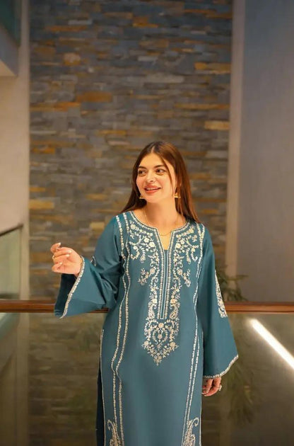 Urge - 2PC Unstitched Lawn Embroidered Shirt with Embroidered Lawn Trousers