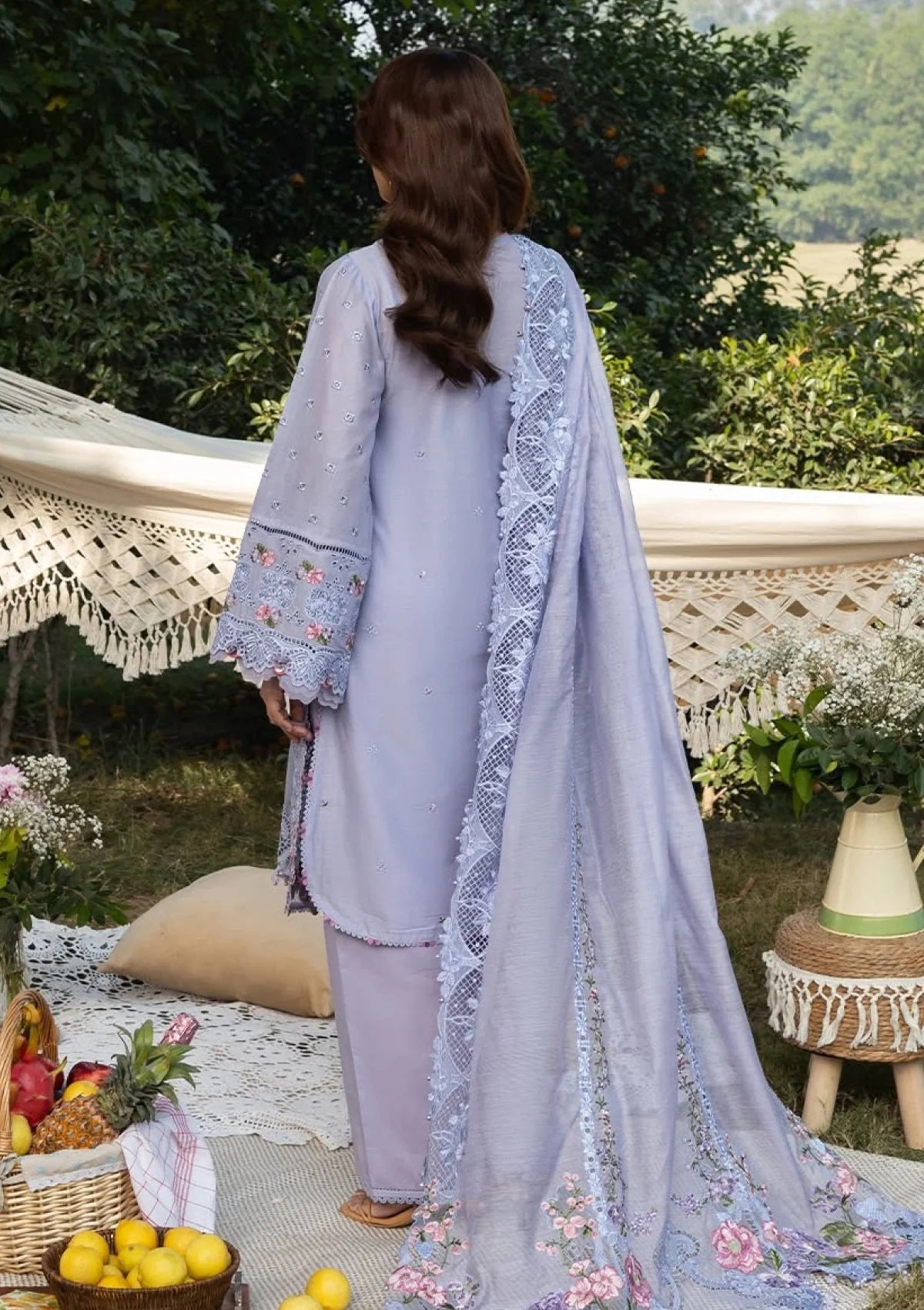 Elaf Luxury Lawn Unstitched Embroidered 3Pc Suit - PARADISE