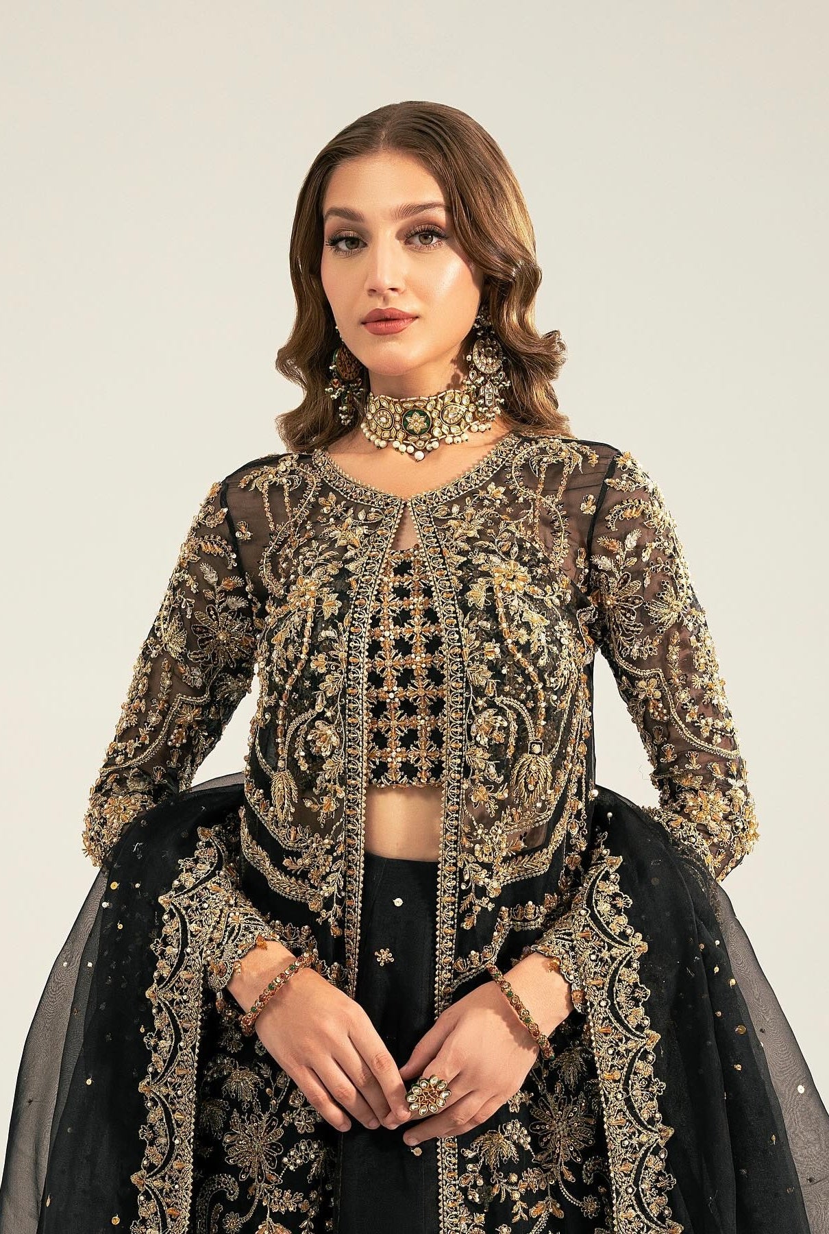 Kanwal Malik Luxury Organza Embroidered 3 Piece Unsticthed - Shahtaj