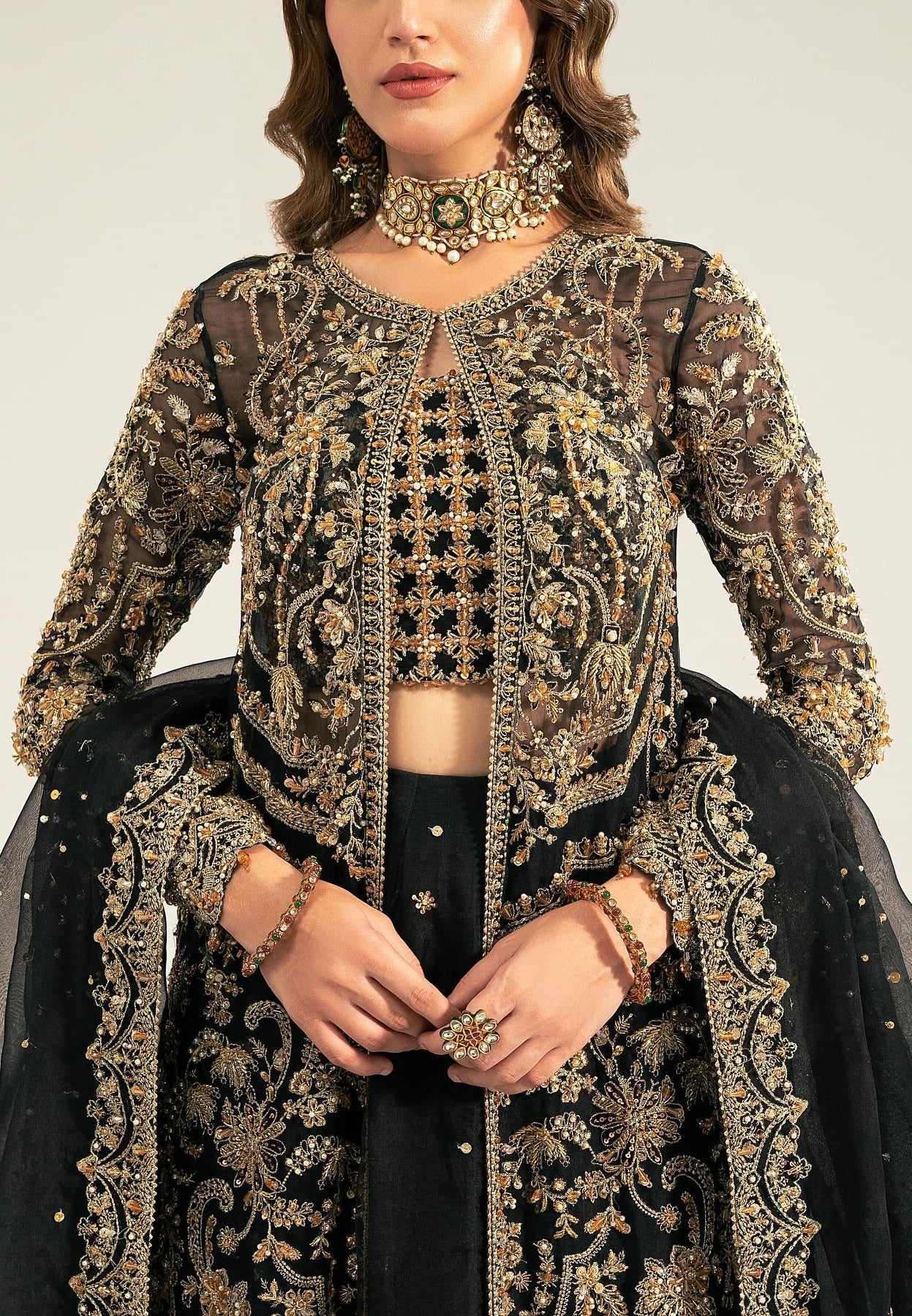 Kanwal Malik Luxury Organza Embroidered 3 Piece Unsticthed - Shahtaj