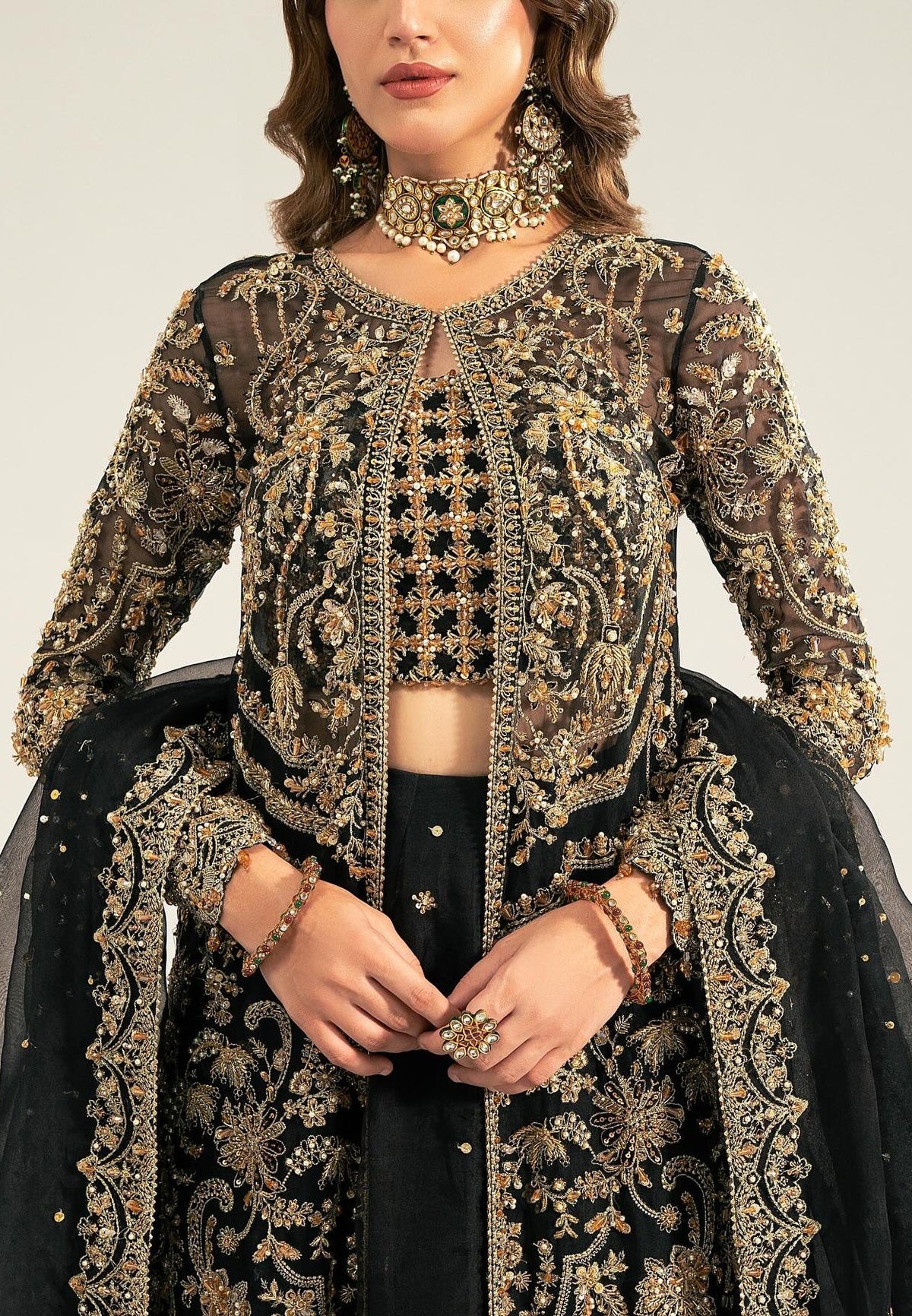 Kanwal Malik Luxury Organza Embroidered 3 Piece Unsticthed - Shahtaj