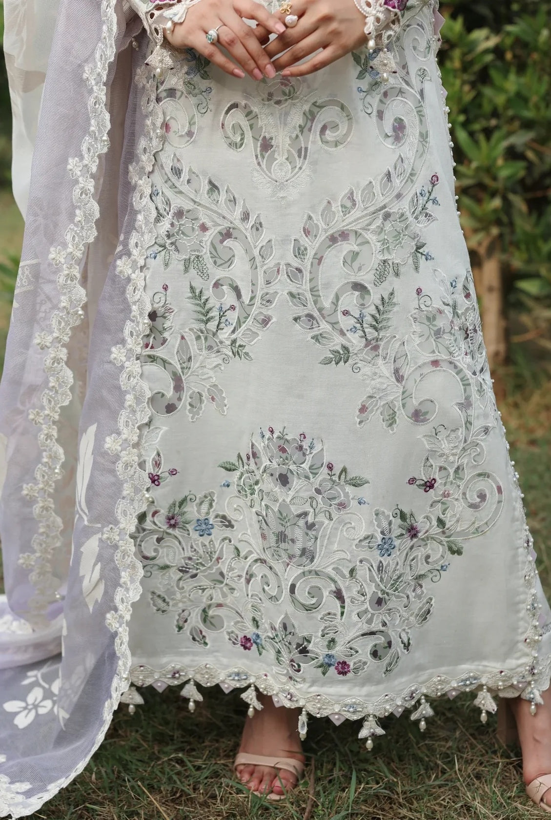 Sardinia - Luxury Lawn Embroidered 3 Piece Unstitched - Cloud Whisper