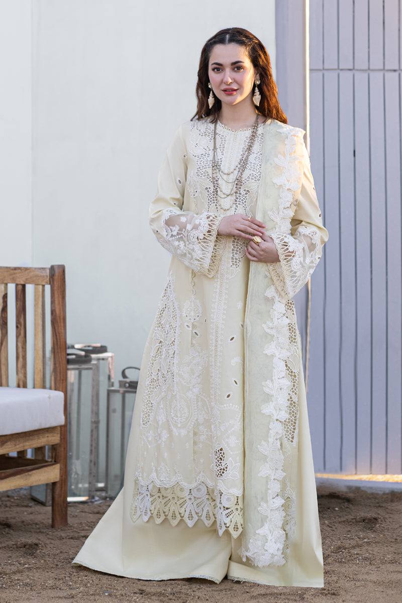 Qalamkar Sahil Kinare Luxury Lawn Embroidered 3 Piece Unstitched - Jana