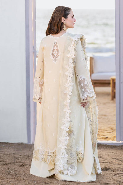 Qalamkar Sahil Kinare Luxury Lawn Embroidered 3 Piece Unstitched - Jana
