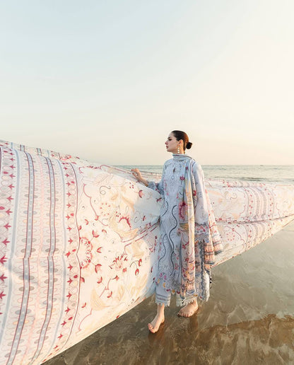 Qalamkar Luxury Lawn Embroidered 3 Piece Unstitched Isabella