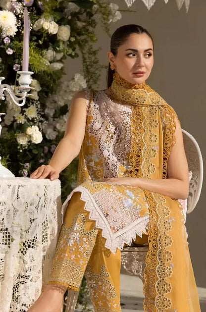 Sobia Nazir - 3PC Lawn Embroidered Shirt with Embroidered Chiffon Dupatta (Unstitched)