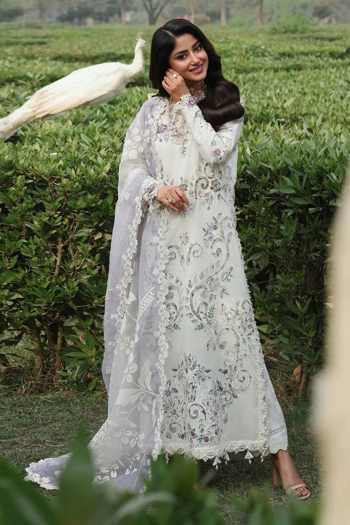 Sardinia - Luxury Lawn Embroidered 3 Piece Unstitched - Cloud Whisper